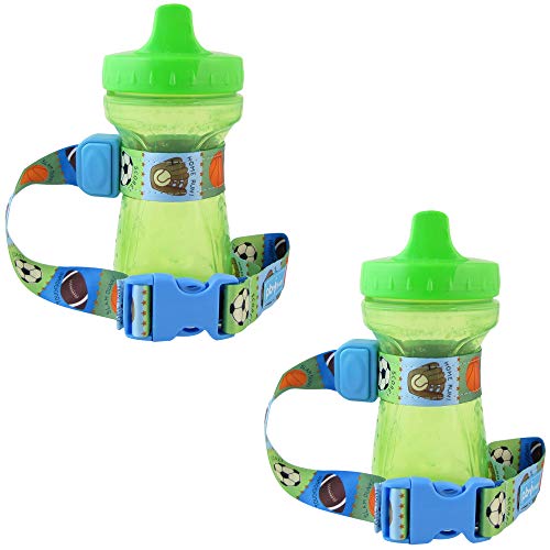 PBnJ Baby SippyPal Sippy Cup Holder Strap Leash Tether (Sports 2-Pack)