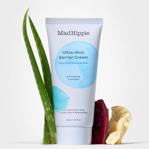 Mad Hippie Ultra-Rich Barrier Cream, Travel-Friendly – Multi-Purpose Moisturizer with Hyaluronic Acid, Niacinamide & Vitamin C, Lotion for Extremely Dry Skin, Vegan & Cruelty-Free, 2 Oz