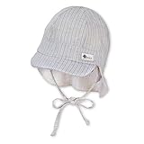 Sterntaler Schirmmütze m. Nackenschutz 1602143 Gorro para Clima Fro, Blau, 47 para Bebés