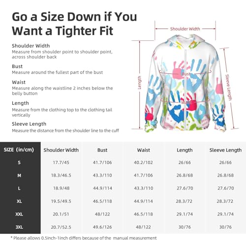 Sudadera con capucha con estampado de manos ligera y con cremallera frontal 5
