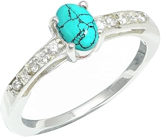 Lab Cultured Turquoise Gemstone for Men and Women of All Sizes, Sterling Silver, Handmade Band Ring, Giftware, Jewelry, CRG1240BU19_(65(20.7))