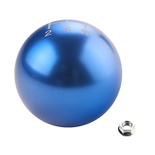 Dewhel Jdm Round Ball Billet Weighted Five-Speed 5 Speed Mt Manual Gear Stick Shifter Shift Knob M10 X 1.5 Screw On For Honda Acura (Blue) #TOP1