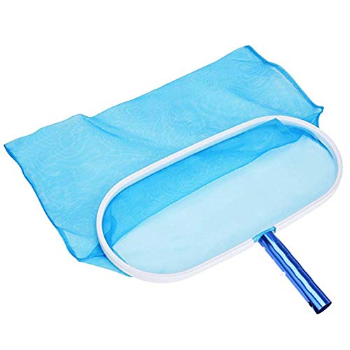 Ljourney Swimming Pool Leaf Net Skimmer with Telescopic Pole, Detachable Mesh Net Cleaning Pole with Aluminum Rods for Cleaning Pool Rakes Pool Cleaning Supplies