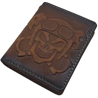 myledershop - Monedero de piel de búfalo con grabado 3D en forma