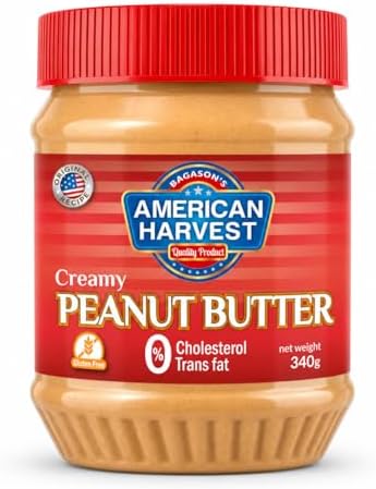 American Harvest Peanut Butter Creamy, 340 Gm | Zero Trans Fat | Zero Cholesterol | Gluten Free