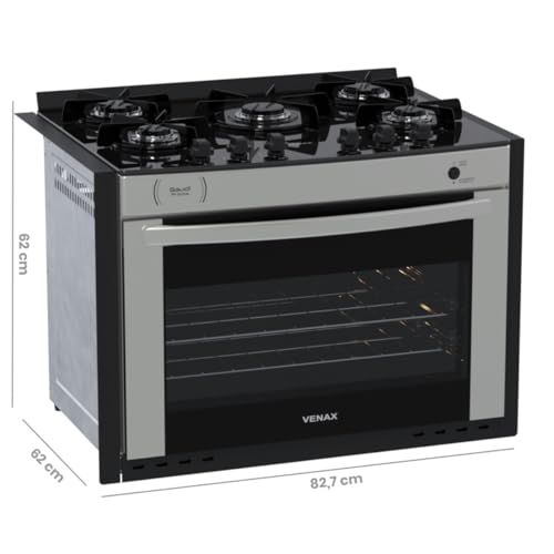 Fogao A Gas De Embutir Gaudi Prisma Vitreo Bl 5q Inox Gas Glp - Imagem 2