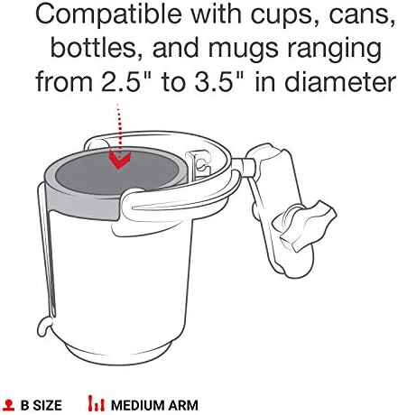 Miniatura 4 de RAM Mounts (RAP-B-132B-201U) Soporte para vaso con brazo