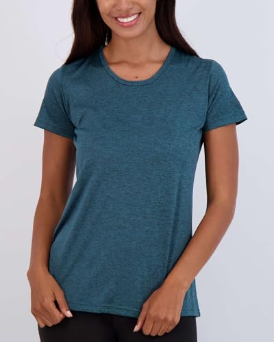 Real Essentials 5 Pack: Women's Short Sleeve T-Shirts Workout Tops Fitness Pilates Gym Activewear Athletic (Plus Available)3