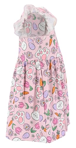 Image of Unique Baby Girls' Short Sleeve Everyday Printed Dresses for Kid and Toddler, Sizes 2T-12Y