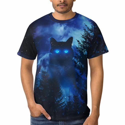 Cat Graphic Tee Shirt 3D Realistic Pattern Novelty T-Shirt Casual Short Sleeves3