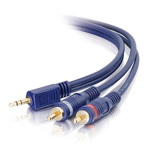 C2G 40616 Velocity One 3.5Mm Stereo Male To Two Rca Stereo Male Y-Cable, Blue (25 Feet, 7.62 Meters) #TOP1