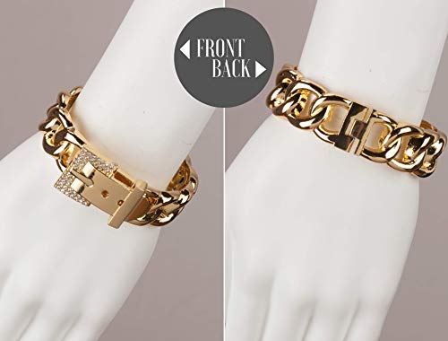 Spunkysoul Chain Link Buckle Cuff Bracelet In Gold Or Silver For Women Jewelry(Gold) #TOP4