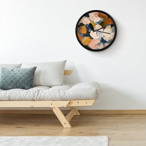 Horloge murale silencieuse tons terre chaude pour salon - 5
