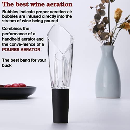 2 Pack Wine Air Aerator Pourer Spout-Pouring Improves Wine Taste Aroma,Premium Aerating Pourer and Decanter Spout,Wine Aireators Pourer,Wine Pourers No Drip,Gifts for Wine Lovers