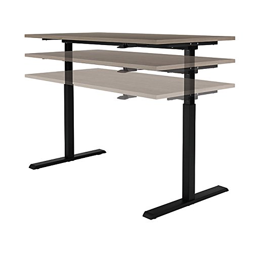 Image of Realspace Magellan 60 inch W Pneumatic Height-Adjustable Standing Desk, Gray