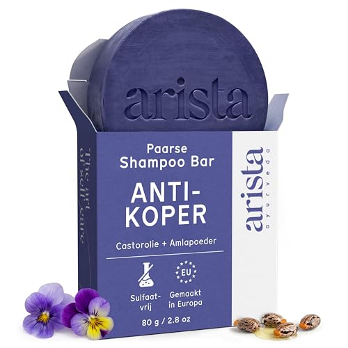 Arista Purple Shampoo Bar | Zuiverende Shampoo | Amlapoeder, Paars Pigment & Castorolie Shampoo | Sulfaatvrij Vaste Shampoo | Parabenenvrije Shampoo | Vaste Paarse Shampoo