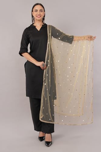 Image of Net Butti Dupatta for Women | Chex Design Chunnis for Women | Bridal Dupatta for Wedding | Festive & Casual Wear Dupatta for Kurti & Salwar Suit | Dupatta for Women
