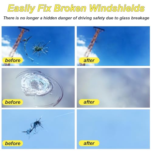 image for CLAMPER Windshield Repair Kit, Windshield Crack Repair Kit 4 Pcs, Wind