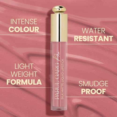 Image of Parul Garg Beauty Silk Matte Liquid Lipstick | Long-Lasting & Smudge-Proof | Soft Matte Finish | Vegan & Clean Beauty | Hydrates with Shea Butter & Vitamin E (Zinnia)