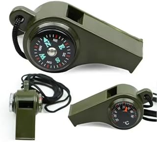 Emergency Survival Whistle 3-in-1 Emergency Whistles with Compass and Thermometer Loud Safety Whistle for Outdoor Hiking Price In India