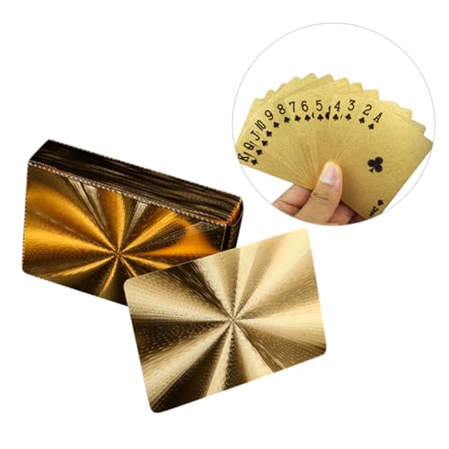 BESPORTBLE wasserdichte Goldfarbene Plastik pokerkarten mit Glänzender Folie Robustes Spielkartenset für Zuhause Bar und Büro Langlebige Reißfeste und Praktische Unterhaltungsspielkarten – Bild 6