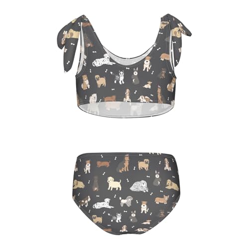 Image of CaTaKu Girls Swimsuits Two Piece Swimwear Cute Bikini Set Tankini Hawaiian Beach Sport Bathing Suit for Girls Size 3-12T