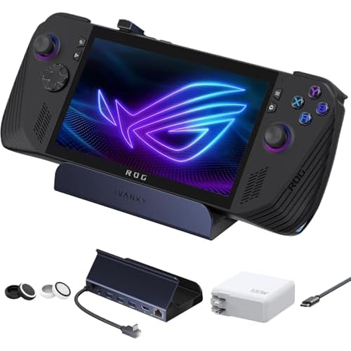 iVANKY Legion Go/ROG Ally X/ROG Ally/Steam Deck Dock with 100W PD Charger, 8-in-1 Hub Docking Station with HDMI 4K@144Hz Gigabit Ethernet, USB-A 3.0 100W Charging USB-C Port for Valve Stream