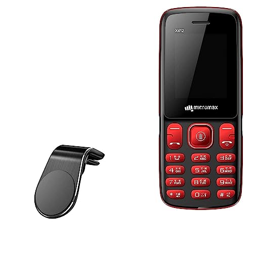 BoxWave Car Mount Compatible with Micromax X412 - MagnetoMount Clip, Metal Car Air Vent Strong Magnet Mount for Micromax X412 - Jet Black