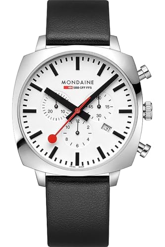 Mondaine Grand Cushion MSL.41410.LBV.Set - Swiss Quartz Chronograph - 41mm - Mens Watch