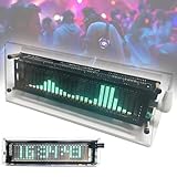  Mavdecll Analyseur De Spectre Audio, Micro VFD 2515 avec Coque Triangulaire, 25 Segments/ 15 Niveaux, Mode Horloge, Réglage De La Vitesse/Luminosité/Gain, VU-mètre