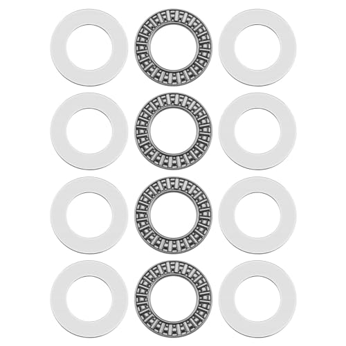 EMSea 4 Sets Needle Roller Bearing AXK2035 Pressure-resistant Thrust Roller AS2035 Planar Bearing Needle Roller Thrust Bearings with 2 Washers