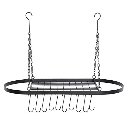 ARTISHION Hanging Pot Pan Rack for Ceiling Ceiling Mounted Cookware Hanger Organizer with 10 Hooks for Home Restaurant Kitchen Household