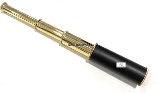 NauticalMart Vintage Pirated Telescope Brass Leather Marine Telescope