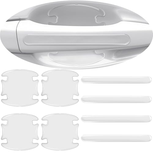8Pcs Transparent Car Door Handle Scratch Protector Door Handle Protector Waterproof and Scratch Resistant Paint Protection Pad Suitable for Most Car (Door Handle Protector)