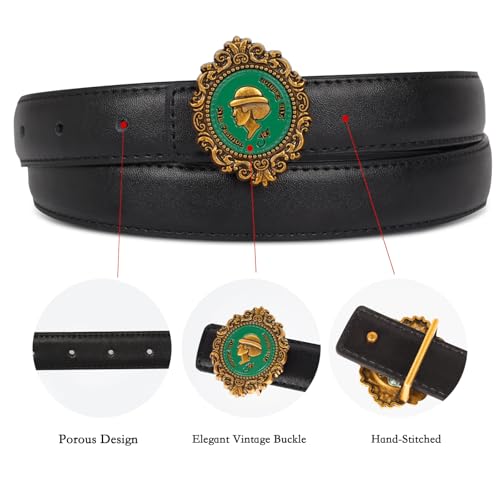 Image of Aurolran Women's Leather Belt with Buckle - Ideal for Dresses, Jeans, and Coats