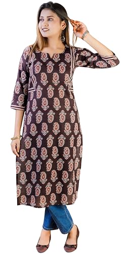 Image of Women's Cotton Printed Straight Kurti