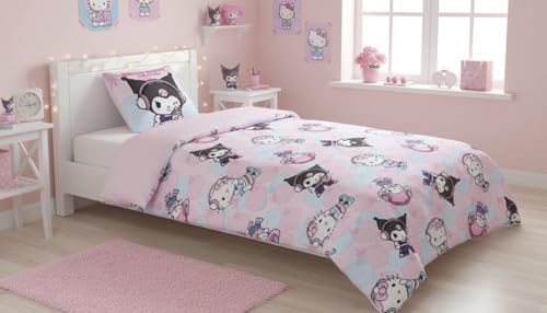 Miniatura 2 de Aymax - Juego De Cama De Hello Kitty And Friends, 1 Persona, Funda Nórdica Kuromi Reversible De 140 X 200 Cm Funda De Almohada De 65 X 65 Cm, Rosa, Polialgodón
