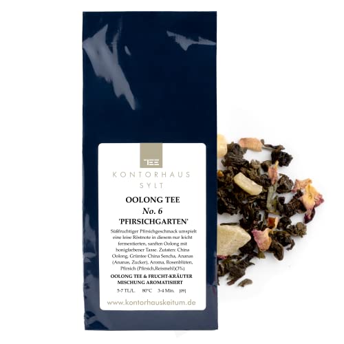 Kontorhaus Sylt, Oolong Grüntee Mischung, Oolong Tee No. 6 Pfirsichgarten, Pfirsich / Zitrusfrüchte, 100g Cover