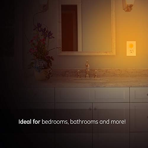 Luz noturna GE SleepLite, pacote com 2, melatonina, sensor crepúsculo ao amanhecer, auxílio de sono