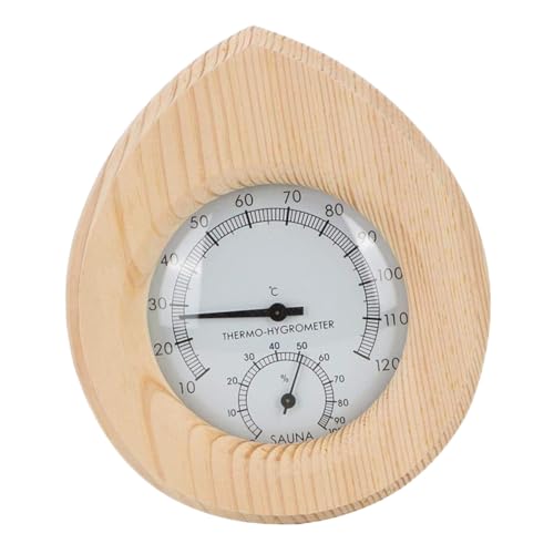 TOYANDONA Higrotermógrafo De Sauna Medidor De Humedad Interior y Temperatura Ambiente, Instrumento De Madera y Abs Para Control Sauna, Indicador Preciso De Temperatura y Humedad