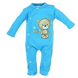 Der Strampler besteht aus 100% Baumwolle und pflegt die empfindliche Babyhaut. Die schnelle und bequeme Pflege Ihres Babys erfolgt durch die vordere Befestigung des Stramplers.