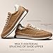 Vilanva Women's Camel Fashion Sneakers Casual Tennis Shoes with Non-Slip Retro Gum Sole Ladies Walking Trendy Footwear Size 9