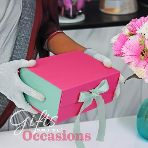 Image of RBS - Foldable Gift Box (23 X 16 X 10Cm) Decorative Gift Boxes For Packaging Empty Gift Packing Box Reusable Gift Boxes For Gifting Multipurpose Gift Box For Birthday Gifting (Flamingo Teal)