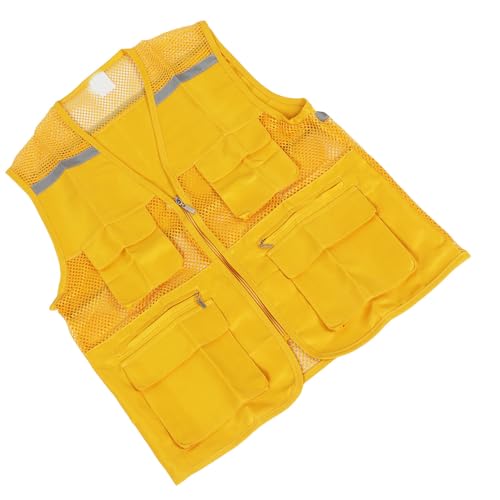 Volunteer Vest Yellow, Portable Volunteer Work Clothes Versatile Breathable with Multi Pockets for Advertising4