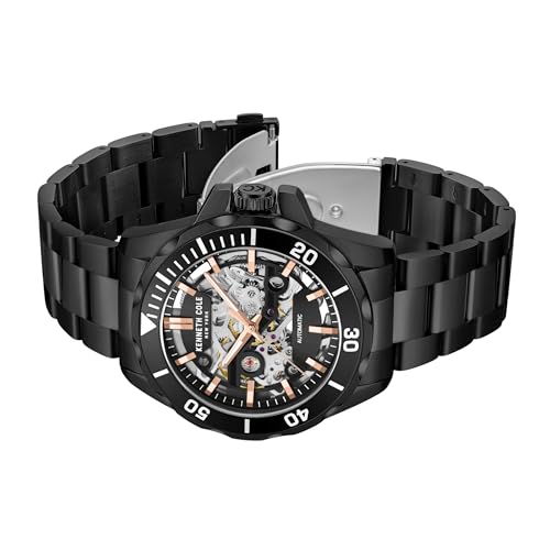 Image of Kenneth Cole Automatic Black Dial Black Stainless Steel Strap Watch for Men - KCWGY0046002MN