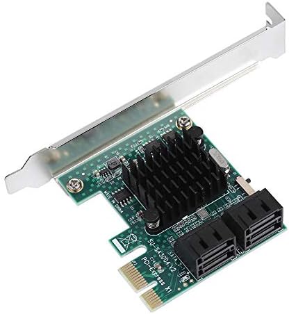 ASHATA PCIE SATA Card, SATA 3.0 Expansion Card,6G 4-Port PCIE to SATA 3.0 Expansion Controller Card Adapter for Windows XP/2003/Vista/Win7/Win8/Win10 (32/64 bit) Operating System