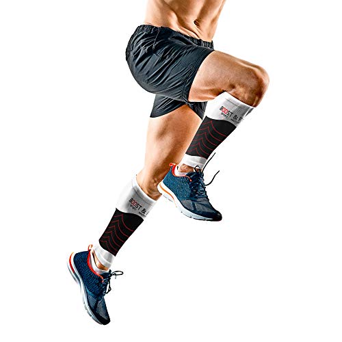 Boosterleg manchons homme blanc pour réduire la fatigue musculaire