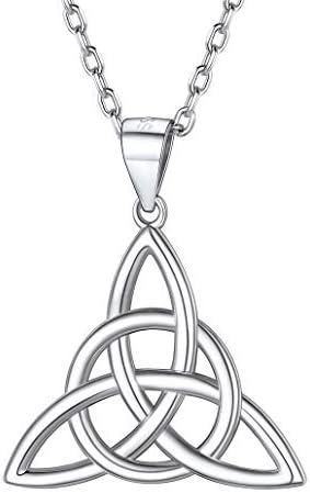 Silvora Sterling Silver Celtic Knot Pendant Necklace for Women, Dainty Irish Jewelry