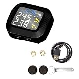 FAJIA Reifendruck Motorrad, Motorrad Reifendruckkontrollgerät Mountainbike Drahtloses Reifendruckkontrollinstrument Kleines tragbares wasserdichtes Reifendruckkontrollsystem TPMS-Detektor
