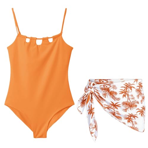 Maillot de bain une pièce filles avec jupe en résille pour la plage